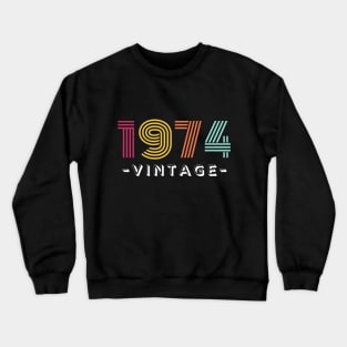 1974 Vintage, 48 years age, retro age design Crewneck Sweatshirt